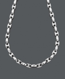 Curb your look in sophisticated style. Men's necklace features a solid stainless steel chain featuring a crafty round link. Approximate length: 24 inches. Curb your look in sophisticated style. Men's necklace features a solid stainless steel chain featuring a crafty round link. Approximate length: 24 inches.