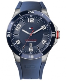 Make record time in this stylish sport watch from Tommy Hilfiger.