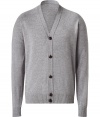 A mens fashion gem: the cardigan - stylish cardigan by the British traditional label John Smedley - woolmix, in an elegant silver grey color - trendy slim cut with V-neck and button placket - perfect for a casual look with jeans or light pants - can also be worn very well under a blazer - a clothing item for every season