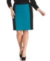 Featuring a streamlined colorblocked design, Grace Elements' plus size pencil skirt is a must-have for your work wardrobe.