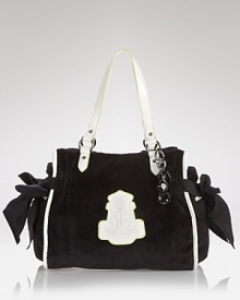 Cool colors and delicate details make Juicy Couture's signature satchel a definite day dream bag. It's roomy enough to stow all your glamor girl essentials, so make it your new go to. Cool colors and delicate details make Juicy Couture's signature satchel a definite day dream bag. It's roomy enough to stow all your glamor girl essentials, so make it your new go to.