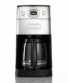 Back to the grind! By grinding whole beans before each brew, this 10-cup unit creates an aromatic result that rivals your favorite cafe. Fully programmable up to 24 hours in advance with a charcoal water filter that ensures a clean, fresh coffee taste. Three-year limited warranty. Model DGB-625BC.