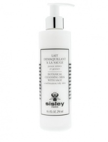 Botanical Cleansing Milk with Sage. Perfectly balanced facial cleansing milk free of harsh, drying ingredients works to thoroughly cleanse skin, dissolving makeup and dislodging impurities. Natural sage extract acts as a mild astringent to reduce excess oil, leaving skin clarified, refreshed, soft and matte. Suitable for combination, oily or problem skin. 8.4 oz. Imported from France. Botanical Cleansing Milk with Sage. Perfectly balanced facial cleansing milk free of harsh, drying ingredients works to thoroughly cleanse skin, dissolving makeup and dislodging impurities. Natural sage extract acts as a mild astringent to reduce excess oil, leaving skin clarified, refreshed, soft and matte. Suitable for combination, oily or problem skin. 8.4 oz. Imported from France.