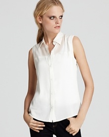 Rachel Zoe Shirt - Geri Sleeveless Button Down