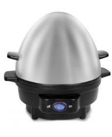 Get egged on! Making eggs for breakfast has just been revolutionized with this wonder tool, which preps soft-, medium- and hard-boiled eggs in under 12 minutes. Holding up to 7 eggs at once, this morning essential also includes a nonstick poaching tray, so you can expand your culinary repertoire. 1-year warranty. Get egged on! Making eggs for breakfast has just been revolutionized with this wonder tool, which preps soft-, medium- and hard-boiled eggs in under 12 minutes. Holding up to 7 eggs at once, this morning essential also includes a nonstick poaching tray, so you can expand your culinary repertoire. 1-year warranty.