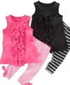 Ruffles on this dress and legging set from A.B.S. will have her feeling frilly, fancy and fabulous.