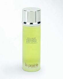 Cellular Energizing Body Spray blends La Prairie's Swiss skincare with an uplifting fragrance to lavish the body and energize the soul - it's one part skincare, one part fragrance! Cellular Energizing Body Spray blends La Prairie's Swiss skincare with an uplifting fragrance to lavish the body and energize the soul - it's one part skincare, one part fragrance!