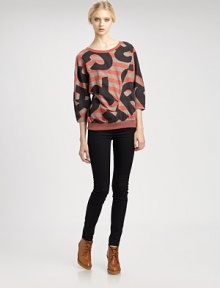 Slouchy sweatshirt in a graphically enhanced signature print. BoatneckDropped shouldersThree-quarter bishop sleevesBanded hemAbout 23 from natural waistCottonMachine washImportedModel shown is 5'10 (177cm) wearing US size Small. Slouchy sweatshirt in a graphically enhanced signature print. BoatneckDropped shouldersThree-quarter bishop sleevesBanded hemAbout 23 from natural waistCottonMachine washImportedModel shown is 5'10 (177cm) wearing US size Small.