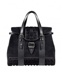 With stud-detailed suede and edgy-luxe styling, this must-have tote from Belstaff brings downtown-ready style to any look - Front flap with stud detailing and buckle, carrying handles with adjustable silver-toned hardware, leather and studded trim - Perfect for cocktails or off-duty chic With stud-detailed suede and edgy-luxe styling, this must-have tote from Belstaff brings downtown-ready style to any look - Front flap with stud detailing and buckle, carrying handles with adjustable silver-toned hardware, leather and studded trim - Perfect for cocktails or off-duty chic