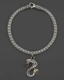 18K yellow gold accents this hand-crafted sterling silver dragon charm bracelet from John Hardy's Naga collection. Exclusive to Bloomingdale's.