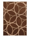 Interlacing circles in tonal shades of brown present a modern, captivating design in this Tribecca rug. The streamlined, low pile construction makes this rug both stylish and durable. (Clearance)