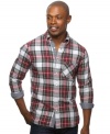 Seasonal style. This plaid flannel shirt from Argyleculture brings you classic fall fashion you can wear anywhere.