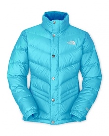 Greet the white out in this cool blue North Face® jacket, with the season's favorite puffy styling. Greet the white out in this cool blue North Face® jacket, with the season's favorite puffy styling.