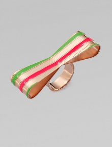 Bright enamel stripes make this charming design a stand-out piece. Rose goldtone plated sterling silverEnamelMade in Italy Bright enamel stripes make this charming design a stand-out piece. Rose goldtone plated sterling silverEnamelMade in Italy