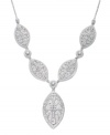 An elegant outline. Perfect your party look in Eliot Danori's Mosaic Elegance Y necklace. Marquise and circular patterns shine with the addition of sparkling crystals and cubic zirconias (1/2 ct. t.w.). Crafted in silver tone mixed metal. Approximate length: 16 inches + 2-inch extender. Approximate drop: 1-3/4 inches.