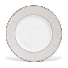 Sloane Square features a chic and simple tailored band, with details of platinum dots, which create a clean and sophisticated look. The accent plate features a wide band of gray mica with true geometric flare in the quadrant design around the border of the plate. Made in England. Sloane Square features a chic and simple tailored band, with details of platinum dots, which create a clean and sophisticated look. The accent plate features a wide band of gray mica with true geometric flare in the quadrant design around the border of the plate. Made in England.
