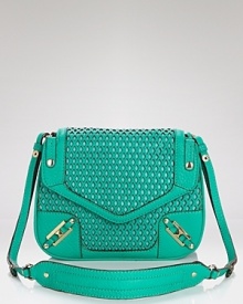 Carry this season's most-wanted hue with this laser cut leather crossbody from Rebecca Minkoff. Ideally sized for the essentials, it's the bag we want bright now. Carry this season's most-wanted hue with this laser cut leather crossbody from Rebecca Minkoff. Ideally sized for the essentials, it's the bag we want bright now.