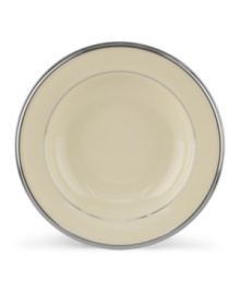 For nearly 150 years, Lenox has been renowned throughout the world as a premier designer and manufacturer of fine china. The Solitaire pattern expresses timeless refinement in the simplicity of translucent ivory bone china banded in polished platinum. Qualifies for Rebate