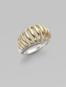 From the Interlude Collection. Radiant 18k gold flute arcs set in a bead accented sterling silver shank. 18k goldSterling silverDiameter, about ½Imported From the Interlude Collection. Radiant 18k gold flute arcs set in a bead accented sterling silver shank. 18k goldSterling silverDiameter, about ½Imported