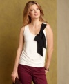 Tommy Hilfiger's tank top gets girly thanks to a pretty bow at the shoulder. Pair it with pants to keep it casual or with a pencil skirt for a special night out!