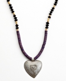 Show heart. Strung with wooden beads and a hand-cut and hammered pendant, this Heart of Haiti necklace is crafted by a co-op that supports women's employment in local communities. Show heart. Strung with wooden beads and a hand-cut and hammered pendant, this Heart of Haiti necklace is crafted by a co-op that supports women's employment in local communities.