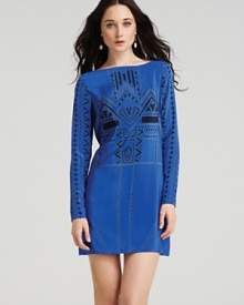 Tibi Dress - Printed Keyhole Shift