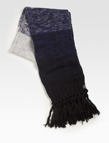 You'll have no other choice but to stay warm and toasty in this handsomely knit winter essential.Fringed ends9W x 72H45% acrylic/37% alpaca wool/18% woolHand washImported You'll have no other choice but to stay warm and toasty in this handsomely knit winter essential.Fringed ends9W x 72H45% acrylic/37% alpaca wool/18% woolHand washImported