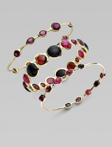 From the Modern Rock Candy® Collection. A delicately crafted piece with ten semi-precious stone in complimentary colors to create a visually interesting style. 18k goldRuby, garnet, onyx and rhodoliteSlip-on styleDiameter, about 2¾Imported Please note: Bracelets sold separately. From the Modern Rock Candy® Collection. A delicately crafted piece with ten semi-precious stone in complimentary colors to create a visually interesting style. 18k goldRuby, garnet, onyx and rhodoliteSlip-on styleDiameter, about 2¾Imported Please note: Bracelets sold separately.