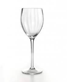 Simply beautiful, this set of hand-blown Optic wine glasses from Artland features clear stems and gently faceted bowls for a dreamy, twinkling effect. In dishwasher-safe glass for effortless elegance. Simply beautiful, this set of hand-blown Optic wine glasses from Artland features clear stems and gently faceted bowls for a dreamy, twinkling effect. In dishwasher-safe glass for effortless elegance.