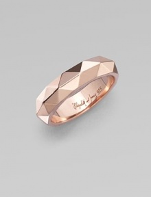 A sleek 18k rose goldplated design with a graphic appeal. Sterling silver Signature engraved interior Width, about 1 Imported A sleek 18k rose goldplated design with a graphic appeal. Sterling silver Signature engraved interior Width, about 1 Imported