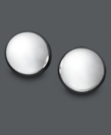 Chic circles to add a touch of captivating style. Circular ball stud earrings feature a flat surface crafted in 14k white gold. Approximate diameter: 7 mm.