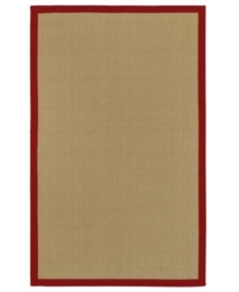 Framed by a striking red border, this finely textured area rug makes an impact in every space. Natural jute fibers are hand-woven by Surya's expert weavers, producing a strong piece that adds warm character to the most comfortable rooms in your home. Framed by a striking red border, this finely textured area rug makes an impact in every space. Natural jute fibers are hand-woven by Surya's expert weavers, producing a strong piece that adds warm character to the most comfortable rooms in your home.
