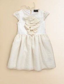 A frilly and angelic look sweetened with soft ruffles and the iconic Fendi logo on luxe silk.Scoop neckCap sleevesSide zipper and keyhole tie backElastic waistFull skirtRuffle and button detail57% silk/43% cottonDry cleanImported A frilly and angelic look sweetened with soft ruffles and the iconic Fendi logo on luxe silk.Scoop neckCap sleevesSide zipper and keyhole tie backElastic waistFull skirtRuffle and button detail57% silk/43% cottonDry cleanImported