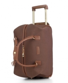 Put the finishing touches on a quick trip across the pond with a wheeled duffel that effortlessly fits all of the essentials into its roomy main compartment and conveniently converts to a rolling bag, always paving the way with sophistication and polish. 10-year limited warranty. (Clearance)