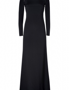 Make an ultra glamorous debut at your next special event in Emilio Puccis stunning floor-length gown, detailed with an embellished back for alluring results guaranteed to turn heads - Round neckline, long sleeves, embellished sheer back, hidden back zip, silk covered buttons down the back - Form-fitting top, softly flared floor-length skirt - Wear with sleek heels and a statement clutch Make an ultra glamorous debut at your next special event in Emilio Puccis stunning floor-length gown, detailed with an embellished back for alluring results guaranteed to turn heads - Round neckline, long sleeves, embellished sheer back, hidden back zip, silk covered buttons down the back - Form-fitting top, softly flared floor-length skirt - Wear with sleek heels and a statement clutch