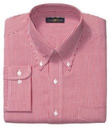 Crafted in a crisp gingham pattern, this Club Room dress shirt brings a fresh new take to the boardroom. Crafted in a crisp gingham pattern, this Club Room dress shirt brings a fresh new take to the boardroom.