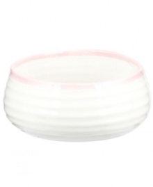 Distinctly ribbed Sophie Conran dinnerware sets your table with the charm of traditional hand-thrown pottery, but the durability of contemporary Portmeirion porcelain. Mix this banded Carnivale salad bowl with solid pink pieces. Distinctly ribbed Sophie Conran dinnerware sets your table with the charm of traditional hand-thrown pottery, but the durability of contemporary Portmeirion porcelain. Mix this banded Carnivale salad bowl with solid pink pieces.