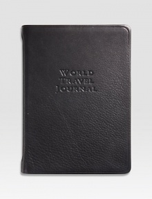 This traveler's must-have includes summary pages for jotting down your adventures, full color maps, toll-free numbers, world weather, distances and international dialing codes.LeatherHandmade320 pagesAbout 5 X 6Made in USA This traveler's must-have includes summary pages for jotting down your adventures, full color maps, toll-free numbers, world weather, distances and international dialing codes.LeatherHandmade320 pagesAbout 5 X 6Made in USA
