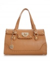 A classic satchel with perfectly polished accents. Steal the show with this fabulous DKNY handbag with eye-catching whip stitched detail and gorgeous signature goldtone hardware.