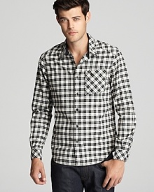 Off-kilter accents like the slight slant of the chest pocket reveal your playful, modern edge and sartorial wit. From Rogan. Off-kilter accents like the slight slant of the chest pocket reveal your playful, modern edge and sartorial wit. From Rogan.