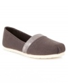 Comfortable style with a vintage flair. Material Girl's Mystic flats slip on easily and feature a contrasting platform.