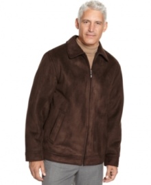 A sleek and sharp addition to you winter wardrobe. This faux-shearling jacket from Nautica classes up your cold-weather style. (Clearance)