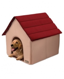 At home or on the go, the Animal Planet soft foam portable pet house provides a safe and cozy space that's all their own. The 3-piece folding shelter features built-in fasteners for quick assembly and folds flat for travel or storage. An additional padded base provides added comfort for small and medium-sized dogs.