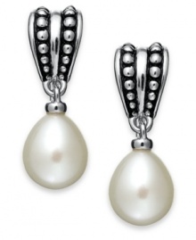 Simply stunning. Honora's drop earrings from its Pallini collection dazzle with cultured freshwater pearls (11-1/2-12 mm). Set in sterling silver. Approximate drop: 3/4 inch. Simply stunning. Honora's drop earrings from its Pallini collection dazzle with cultured freshwater pearls (11-1/2-12 mm). Set in sterling silver. Approximate drop: 3/4 inch.