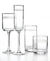 Add a splash of fresh modern to casual tables with Concentrix. Minimalist flutes engraved with three simple bands add ultra-cool style to whatever you're sipping. From Artland's collection of drinking glasses.