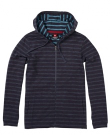 This striped hoodie by Quicksilver is totally in-line with your killer street style. This striped hoodie by Quicksilver is totally in-line with your killer street style.