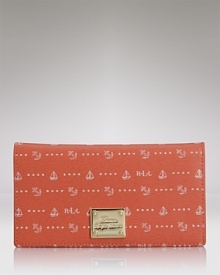Stow away you essentials in this nautically-inspired wallet from Lauren Ralph Lauren. With plenty of pockets and a slim silhouette, it perfects on-the-go style whether you're on land or out to sea. Stow away you essentials in this nautically-inspired wallet from Lauren Ralph Lauren. With plenty of pockets and a slim silhouette, it perfects on-the-go style whether you're on land or out to sea.