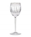 A stemware collection of utter sophistication. Vintage Jewel Platinum wine glasses are designed in multifaceted, full lead crystal with delicately tapered stems and polished platinum rims. Qualifies for Rebate