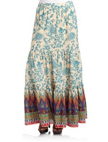 THE LOOKVivid floral paisley patternElastic waistbandTiered designSmocked backTHE FITAbout 18 from shoulder to hemTHE MATERIALRayon/cottonCARE & ORIGINMachine washImportedModel shown is 5'10 (177cm) wearing US size Small. THE LOOKVivid floral paisley patternElastic waistbandTiered designSmocked backTHE FITAbout 18 from shoulder to hemTHE MATERIALRayon/cottonCARE & ORIGINMachine washImportedModel shown is 5'10 (177cm) wearing US size Small.