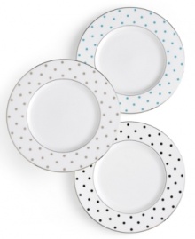 The road less-traveled is paved with polka-dots. Ease and elegance are the cornerstones of a perfect meal. Breathe new life into your entertaining style with the Larabee Road accent plate.